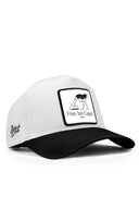 Free, But Caged Logolu Siyah-Beyaz Beyzbol Şapka