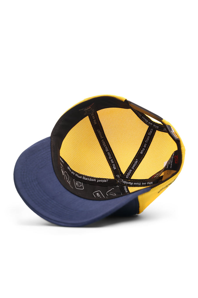 Cordura Navy Blue and Yellow Trucker Cap with "Fuck This Shit" Logo