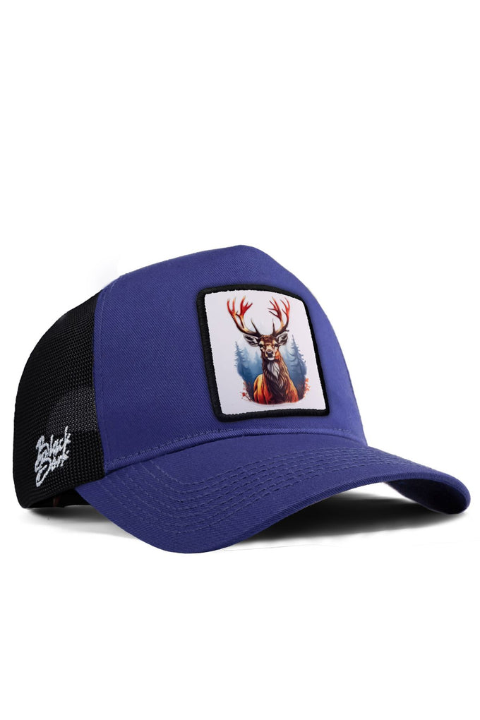 geyik-logolu-siyah-mavi-trucker-sapka-2503 - BlackBörk TR