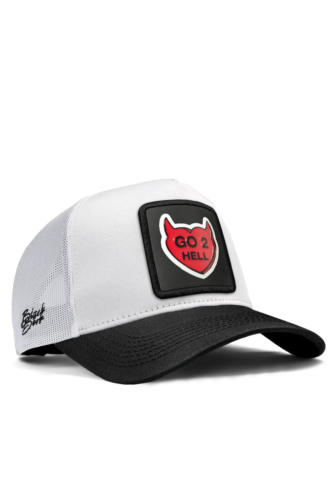 go-2-hell-logolu-siyah-beyaz-trucker-sapka-2578 - BlackBörk TR