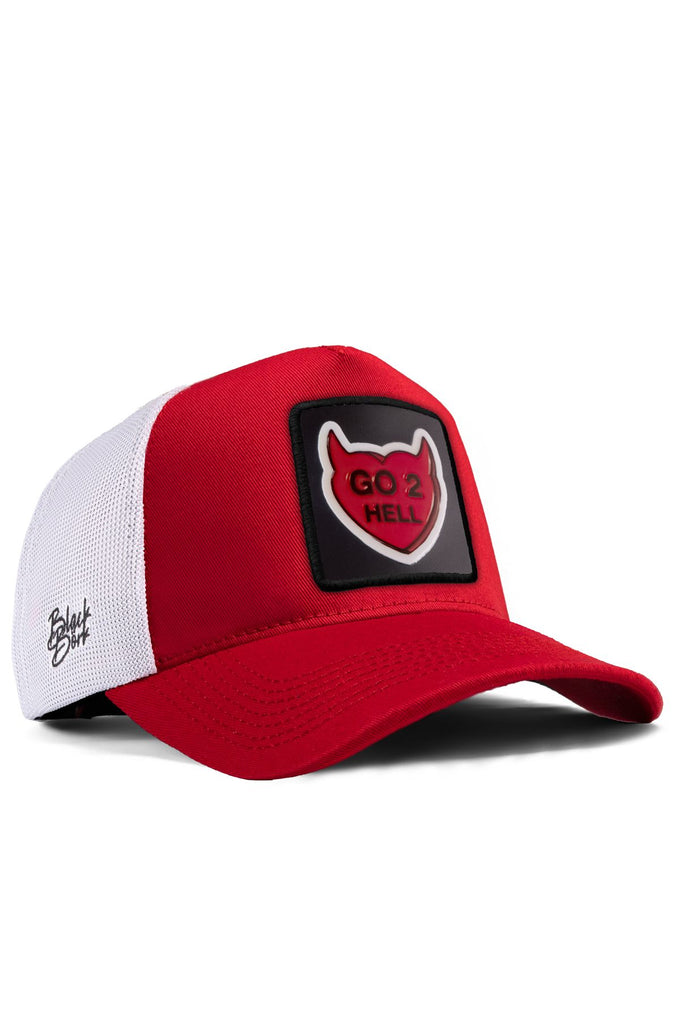 go-hell-logolu-kirmizi-beyaz-trucker-sapka-2384 - BlackBörk TR