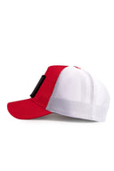 Red and White Trucker Hat with Go 2 Hell Logo