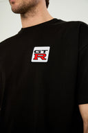 GTR Logolu Oversize B-Shirt Siyah