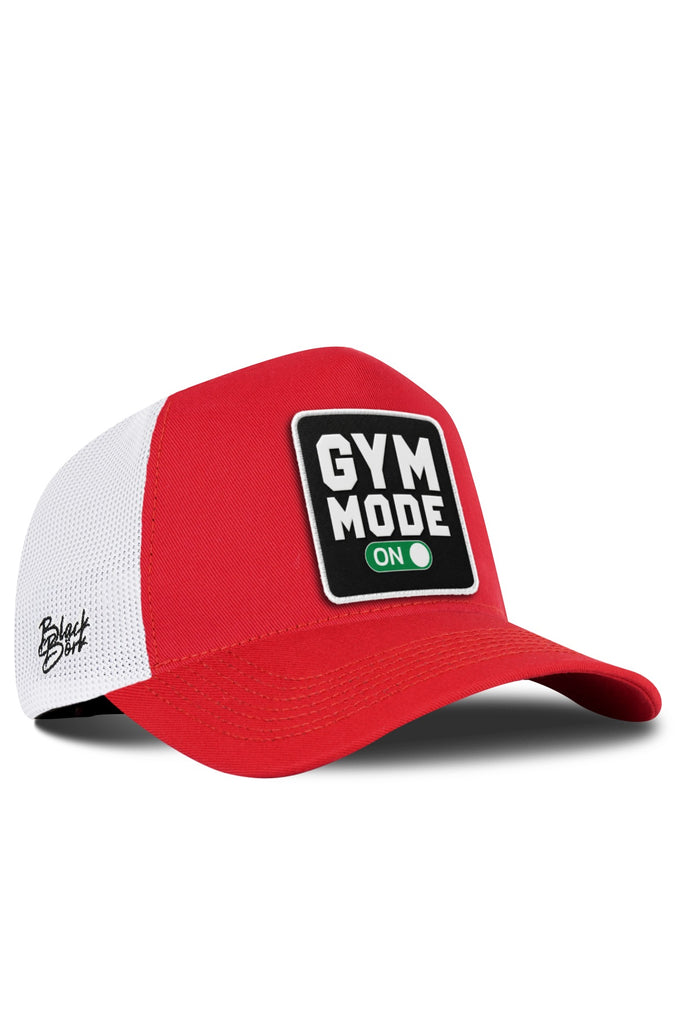 Gym Mode On Logolu Kırmızı-Beyaz Trucker Şapka