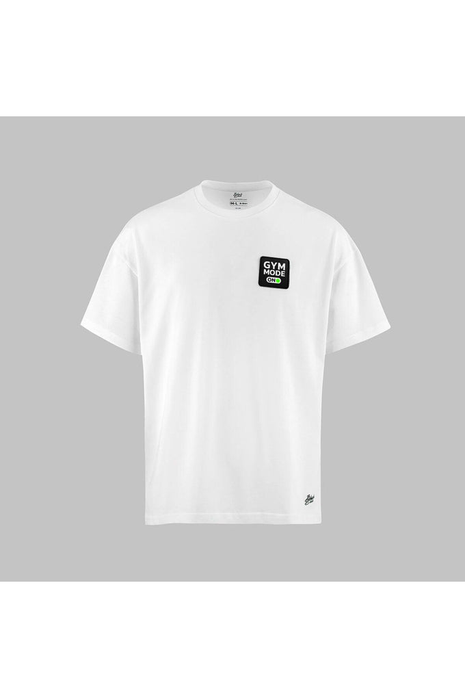 Gym Mode On Logolu Oversize M-L B-Shirt Beyaz