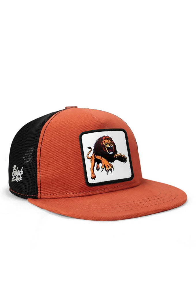 Hip Hop Kids Aslan Logolu Kiremit-Siyah Çocuk Trucker Şapka