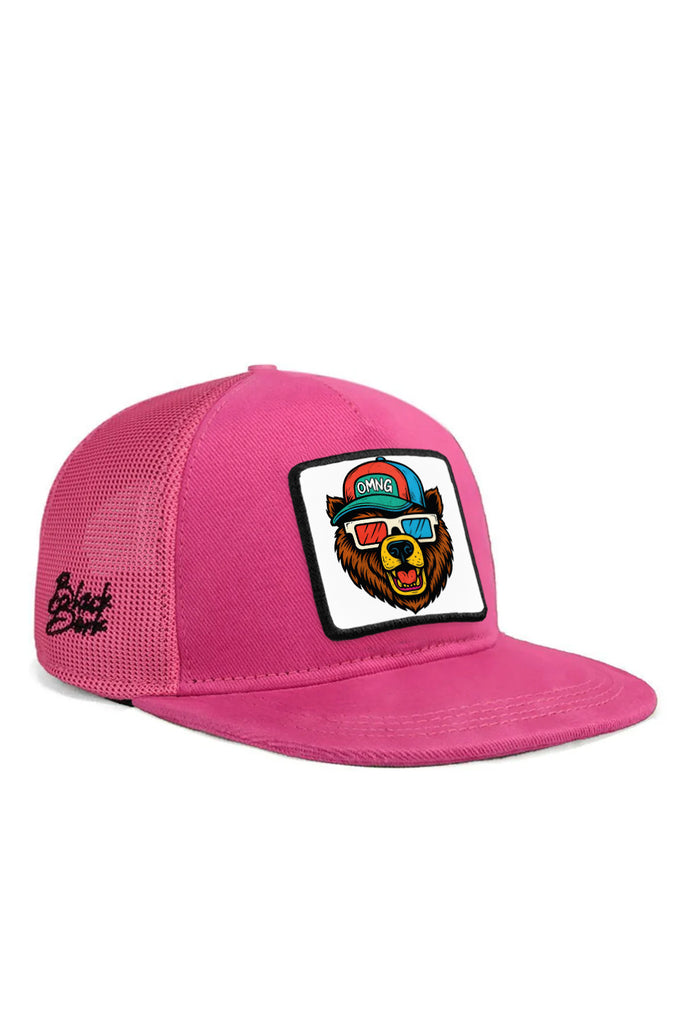 Hip Hop Kids Ayı Logolu Pembe Çocuk Trucker Şapka