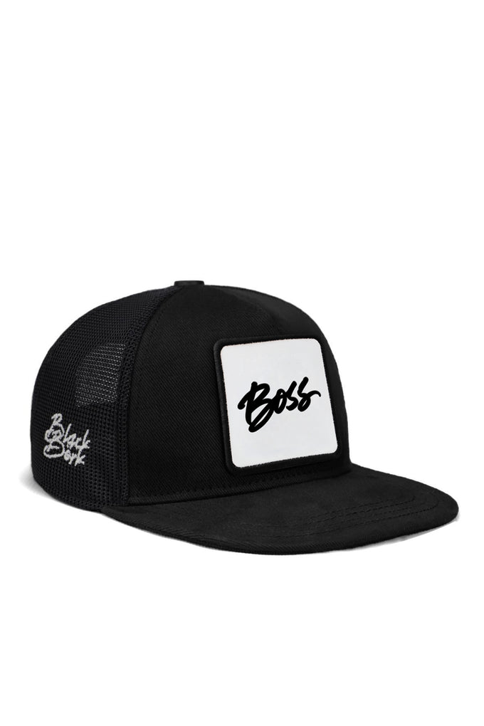 Hip Hop Kids Boss Logolu Siyah Çocuk Trucker Şapka