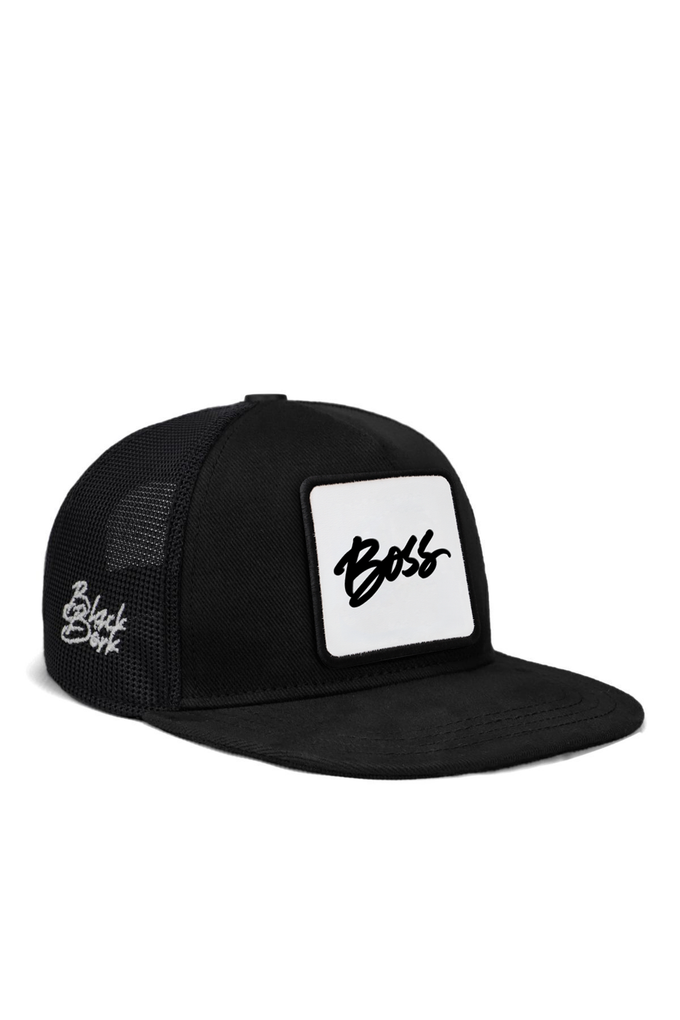 Hip Hop Kids Boss Logo Black Kids Trucker Cap