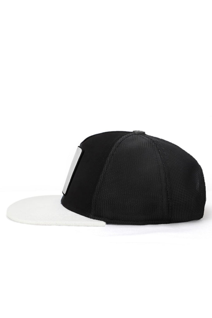 Hip Hop Kids Kurt Logolu Beyaz-Siyah Çocuk Trucker Şapka
