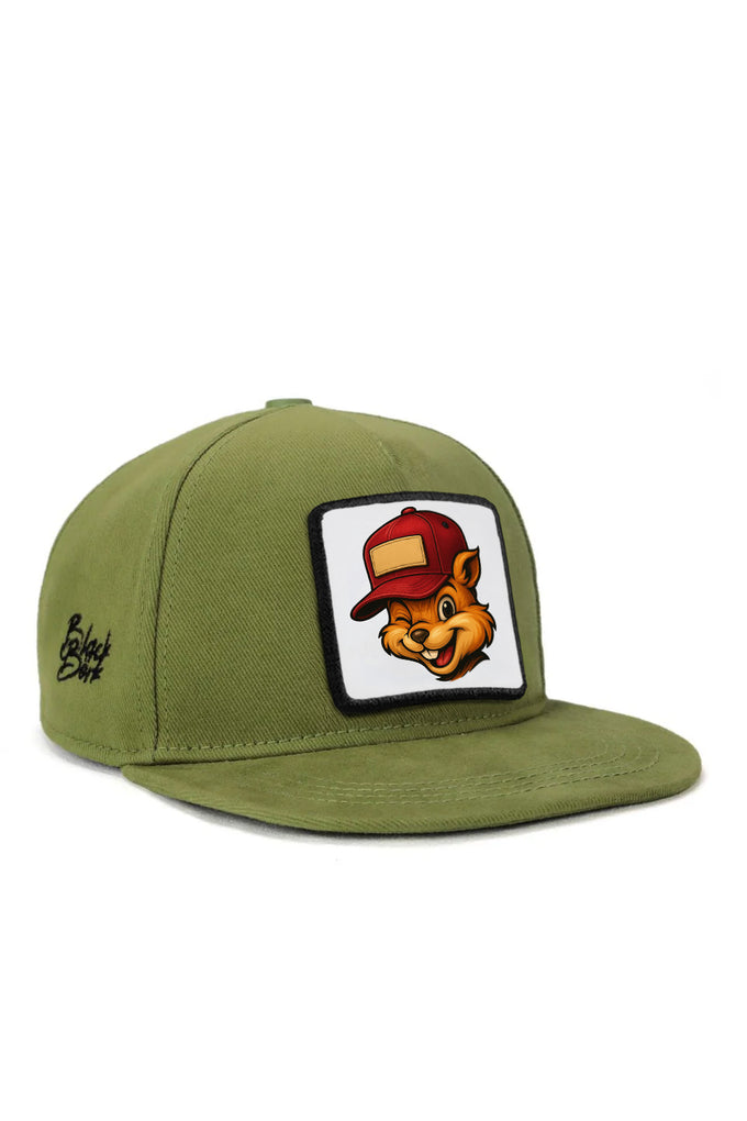 Hip Hop Kids Squirrel Logo Green Children's Cap 