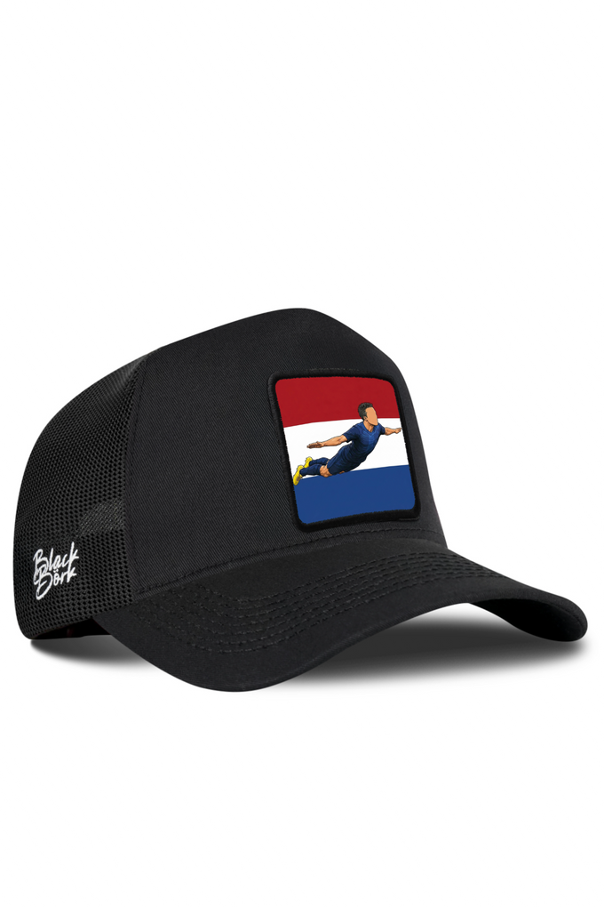 Hollanda Logolu Siyah Trucker Şapka