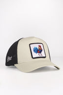 Horoz Logolu Bej-Siyah Trucker Şapka
