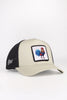 Horoz Logolu Bej-Siyah Trucker Şapka