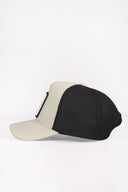 Horoz Logolu Bej-Siyah Trucker Şapka
