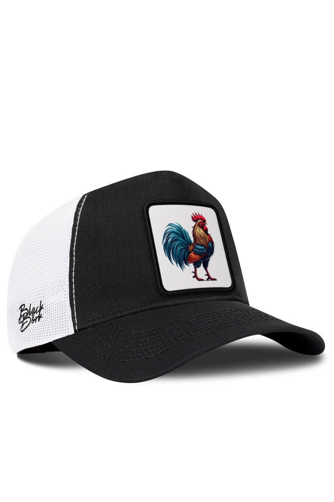 Horoz Logolu Cordura Siyah-Beyaz Trucker Şapka