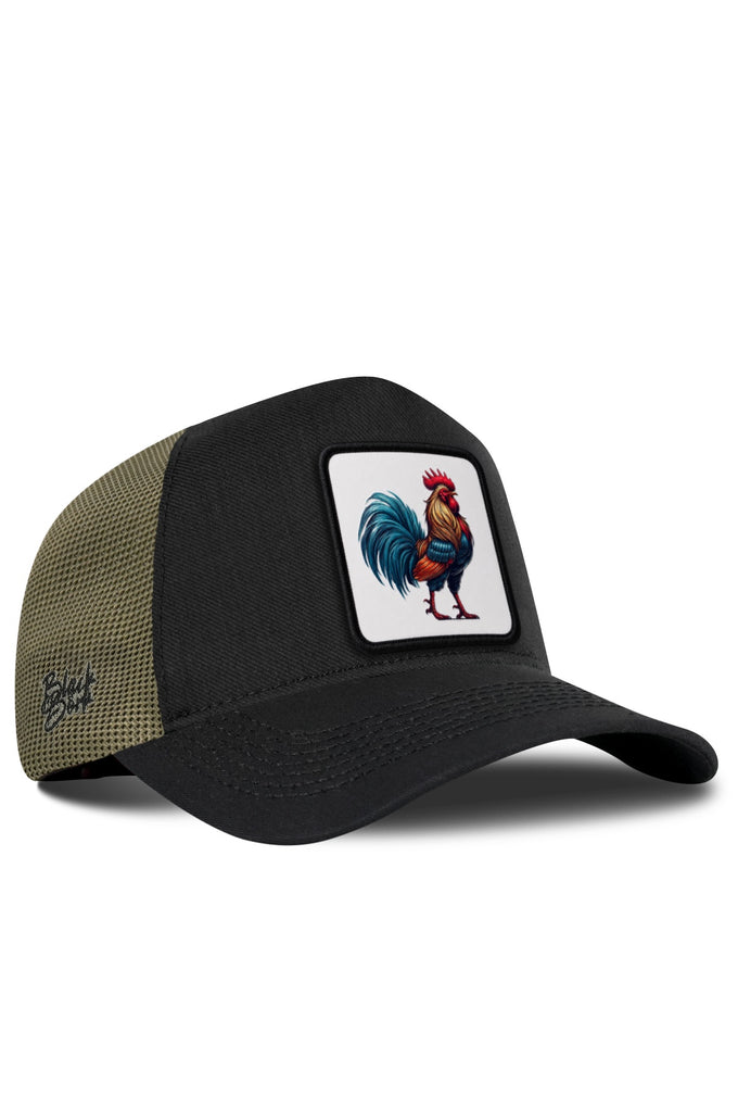 Horoz Logolu Cordura Siyah-Haki Trucker Şapka