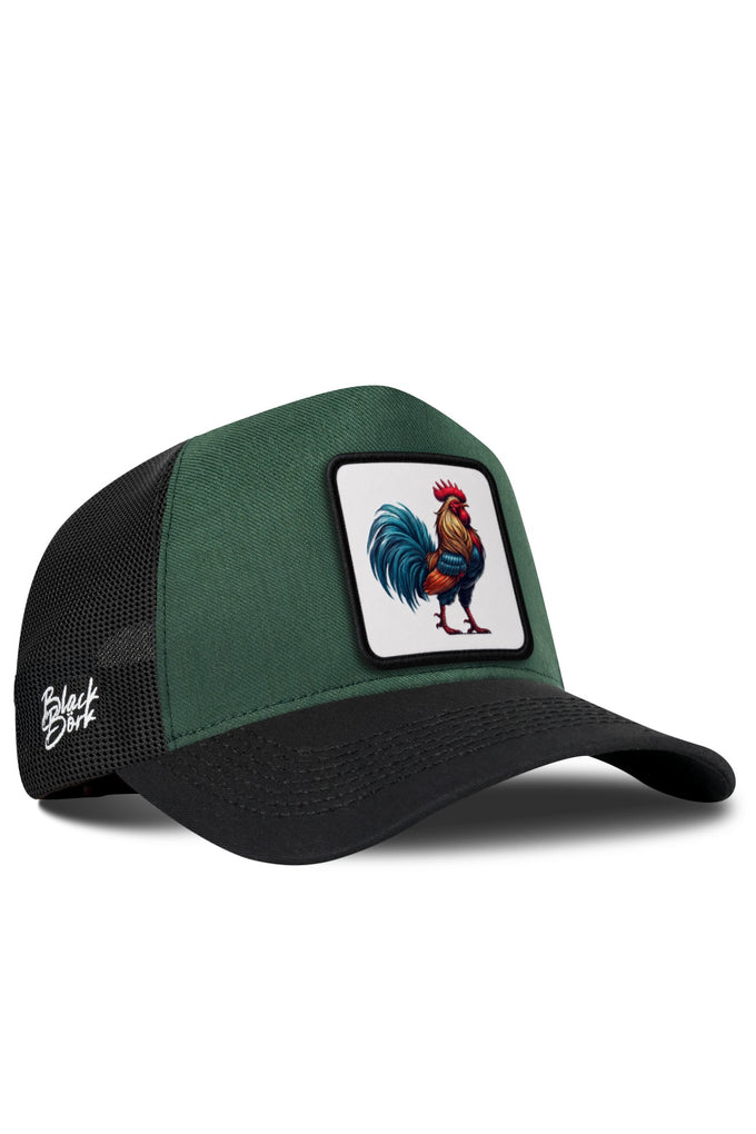 Horoz Logolu Cordura Siyah-Petrol Yeşili Trucker Şapka