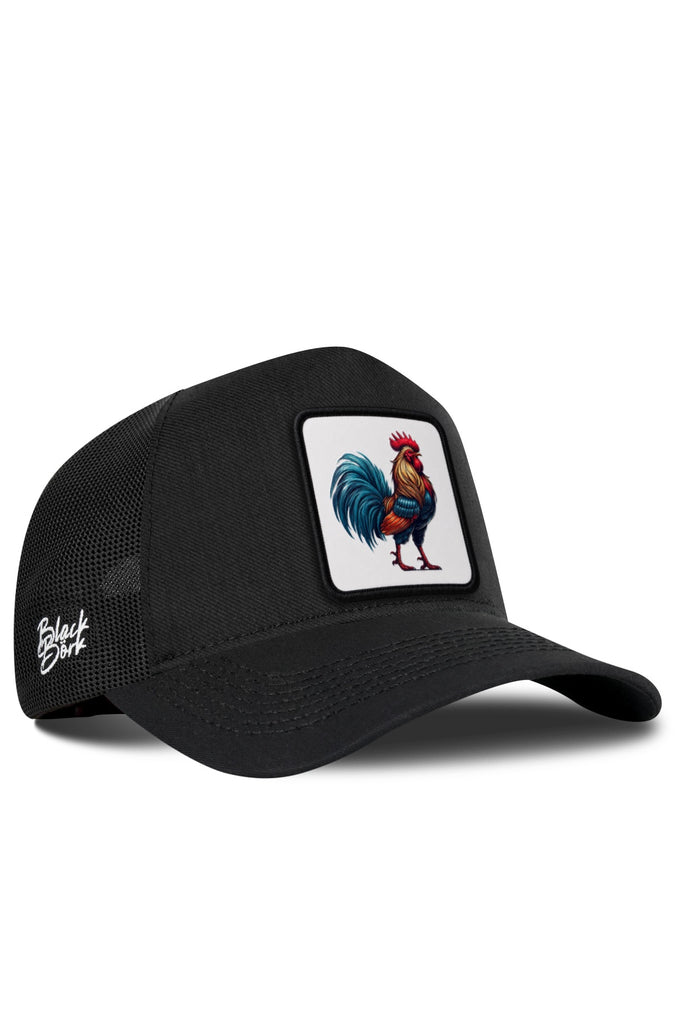 Horoz Logolu Cordura Siyah Trucker Şapka