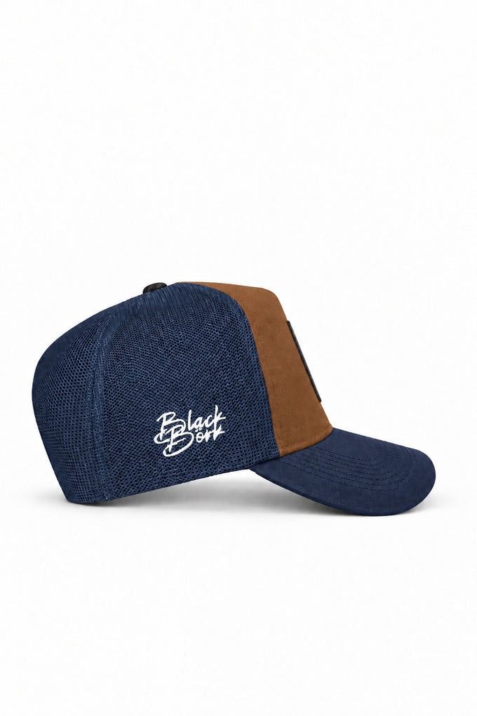 Horoz Logolu Lacivert-Camel Trucker Şapka