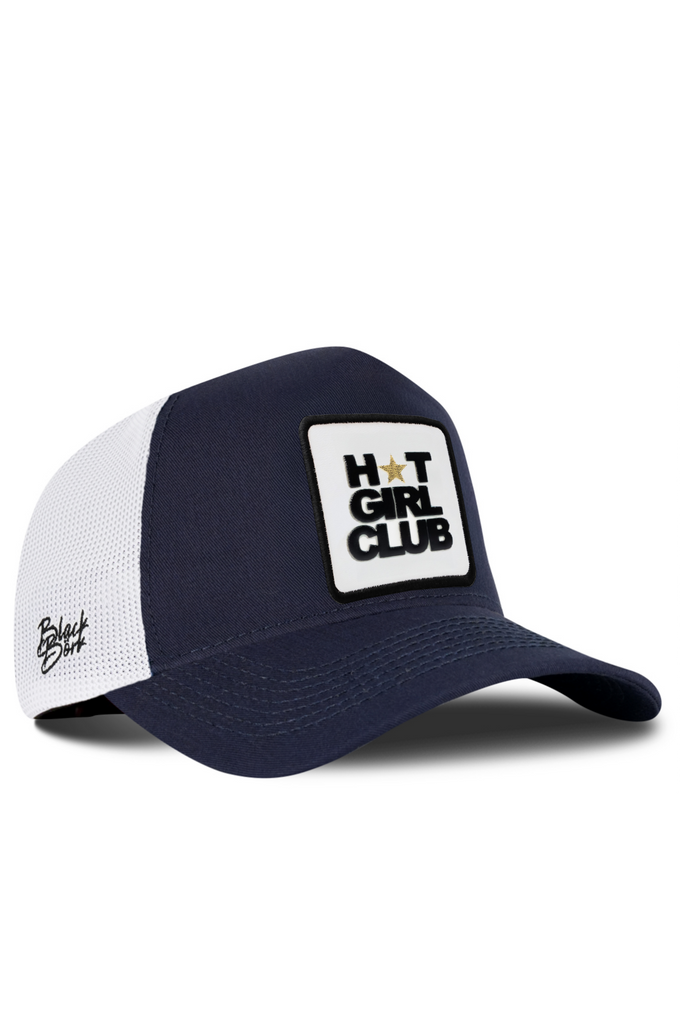 Hot Girl Club Logolu Lacivert-Beyaz Trucker Şapka