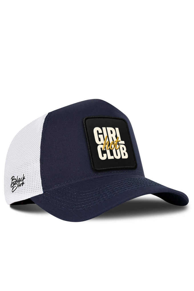 Hot Girl Club Logolu Lacivert-Beyaz Trucker Şapka
