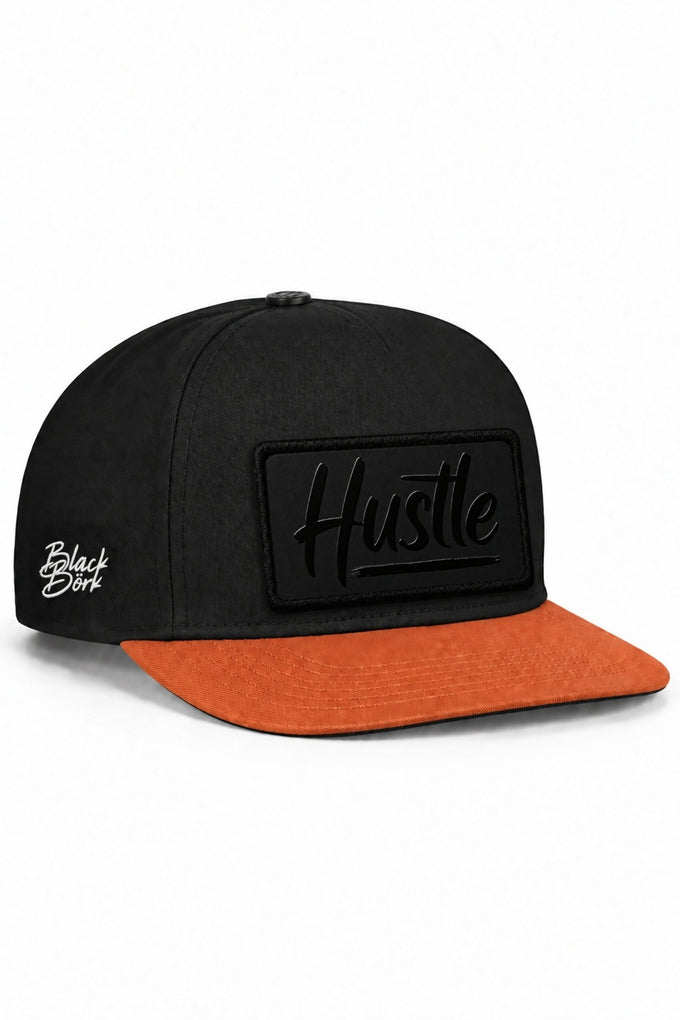 Hustle Black Logolu Kiremit-Siyah Hip Hop Şapka
