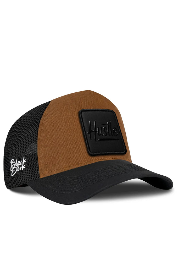 Hustle Black Logolu Siyah-Camel Trucker Şapka