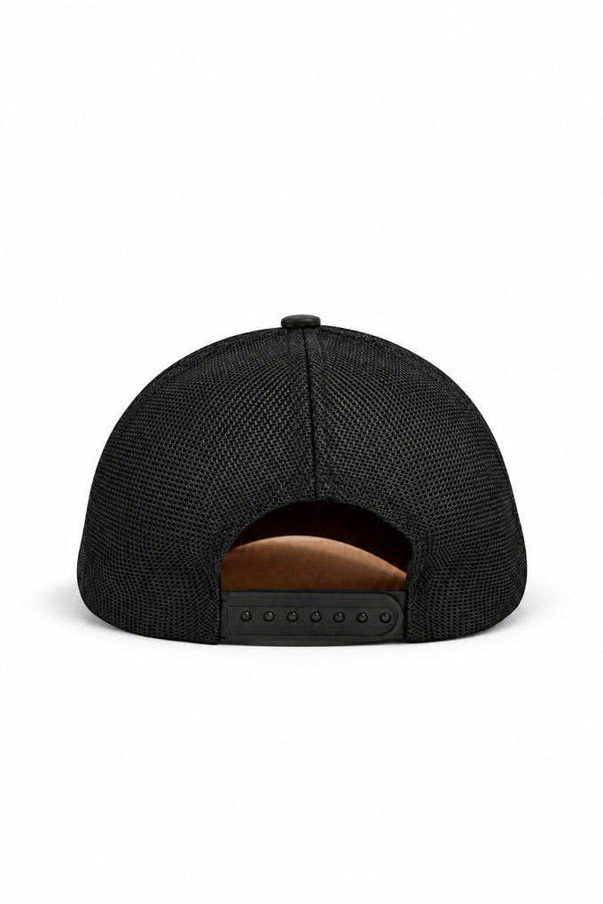 Camel-Black Hustle Logo Trucker Cap
