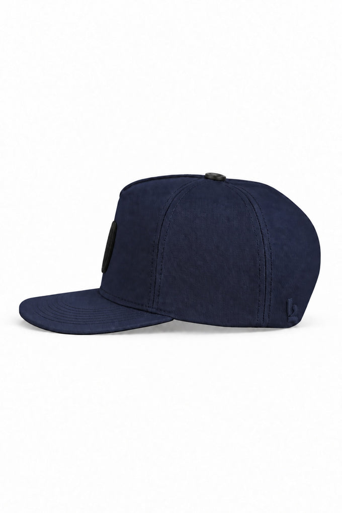 Navy Blue Hip Hop Cap with Hustle Logo