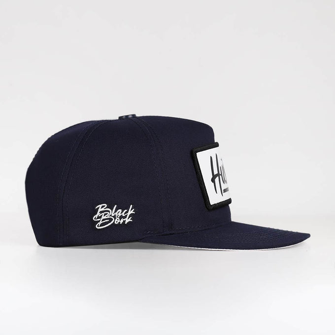 hustle-logolu-lacivert-hip-hop-sapka-3562 - BlackBörk TR
