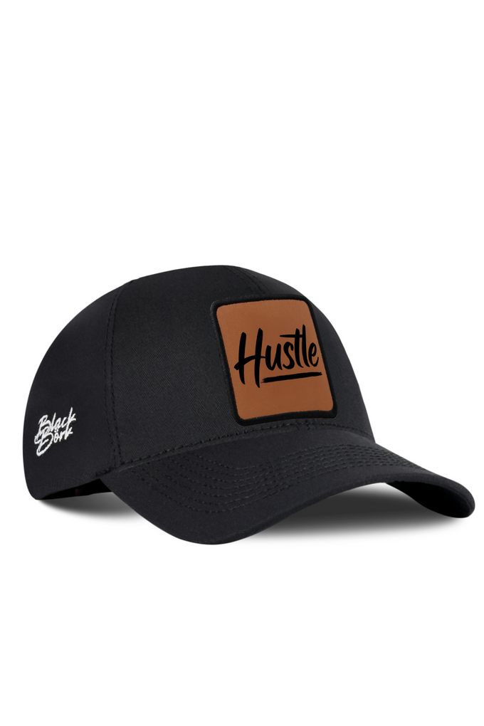 Black Six Baseball Cap with Hustle Logo