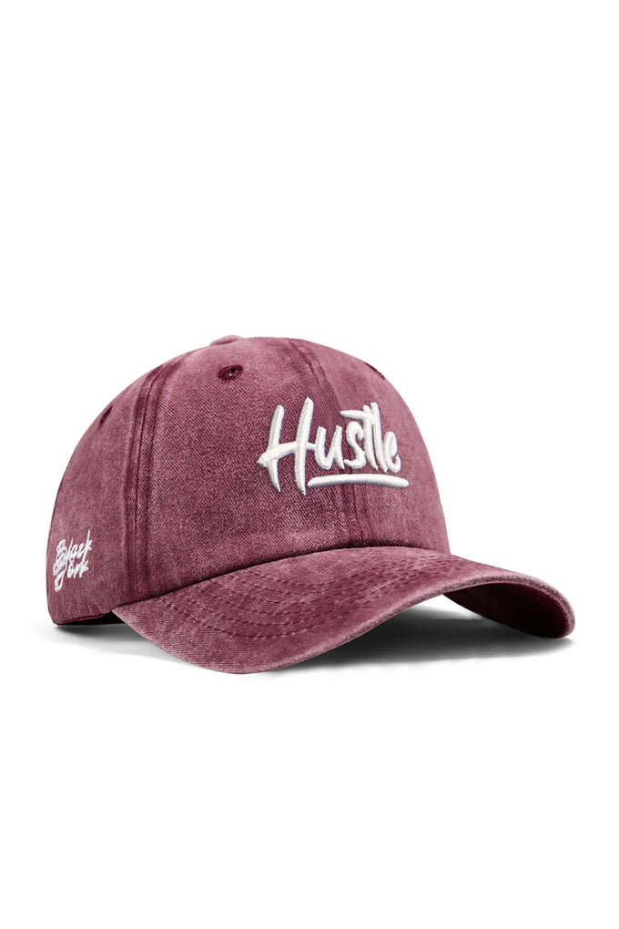 hustle-nakisli-vintage-beyzbol-bordo-sapka-4649 - BlackBörk TR