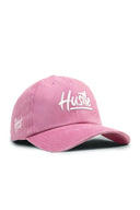 Hustle Embroidered Vintage Baseball Cap in Dusty Pink