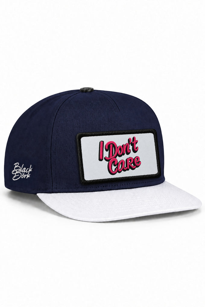 I Don't Care Logolu Beyaz-Lacivert Hip Hop Şapka