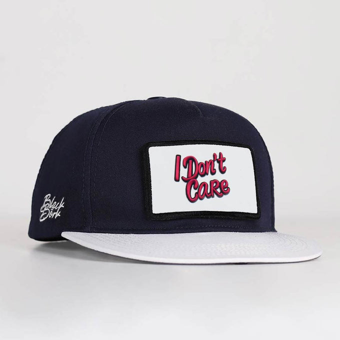 i-don-t-care-logolu-beyaz-lacivert-hip-hop-sapka-3648 - BlackBörk TR