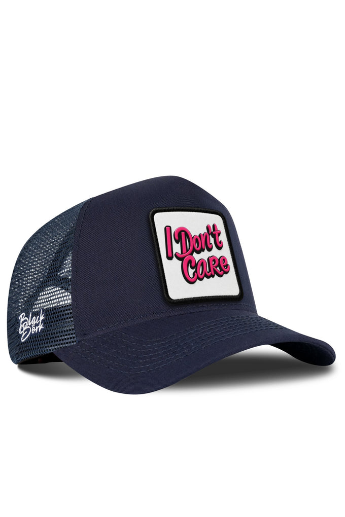 I Don t Care Logolu Lacivert Trucker Şapka