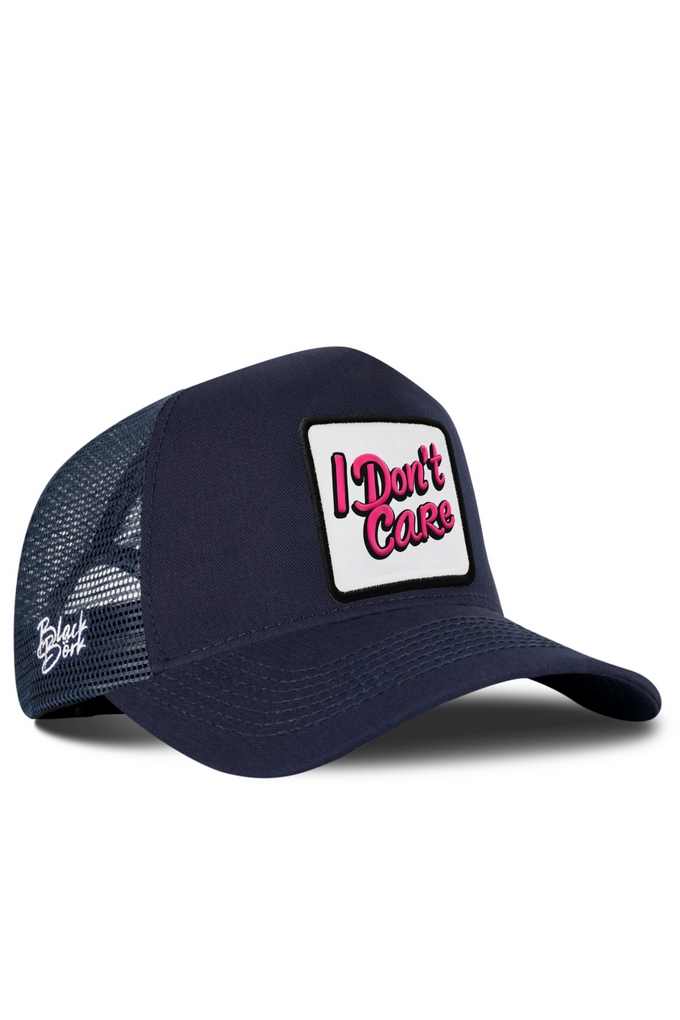 I Don t Care Logolu Lacivert Trucker Şapka