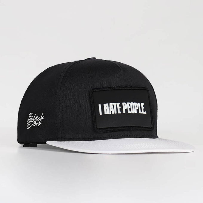 i-hate-people-logolu-beyaz-siyah-hip-hop-sapka-3669 - BlackBörk TR