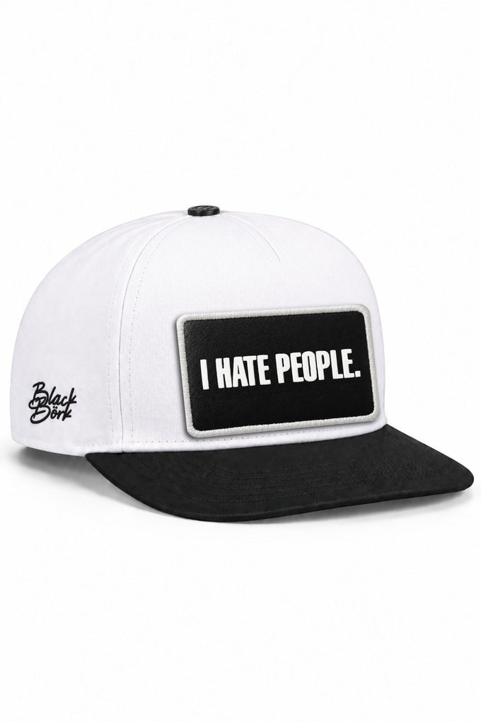 I Hate People logolu Siyah-Beyaz Hip Hop Şapka
