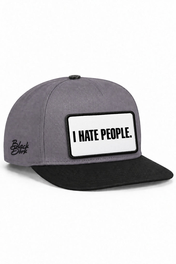 I Hate People Logolu Siyah-Gri Hip Hop Şapka