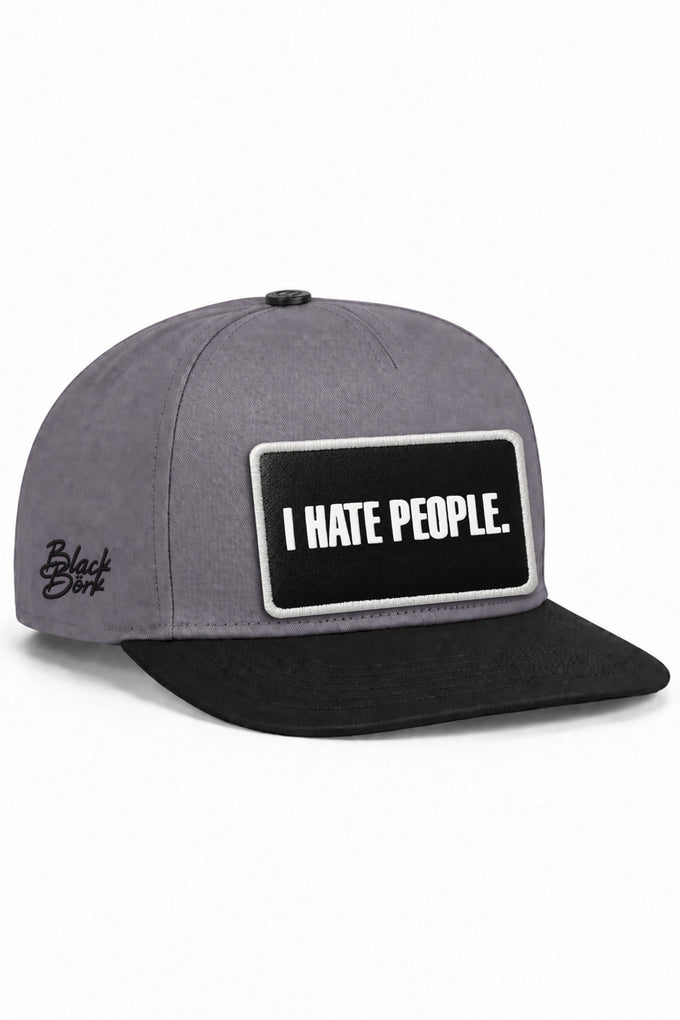 I Hate People logolu Siyah-Gri Hip Hop Şapka