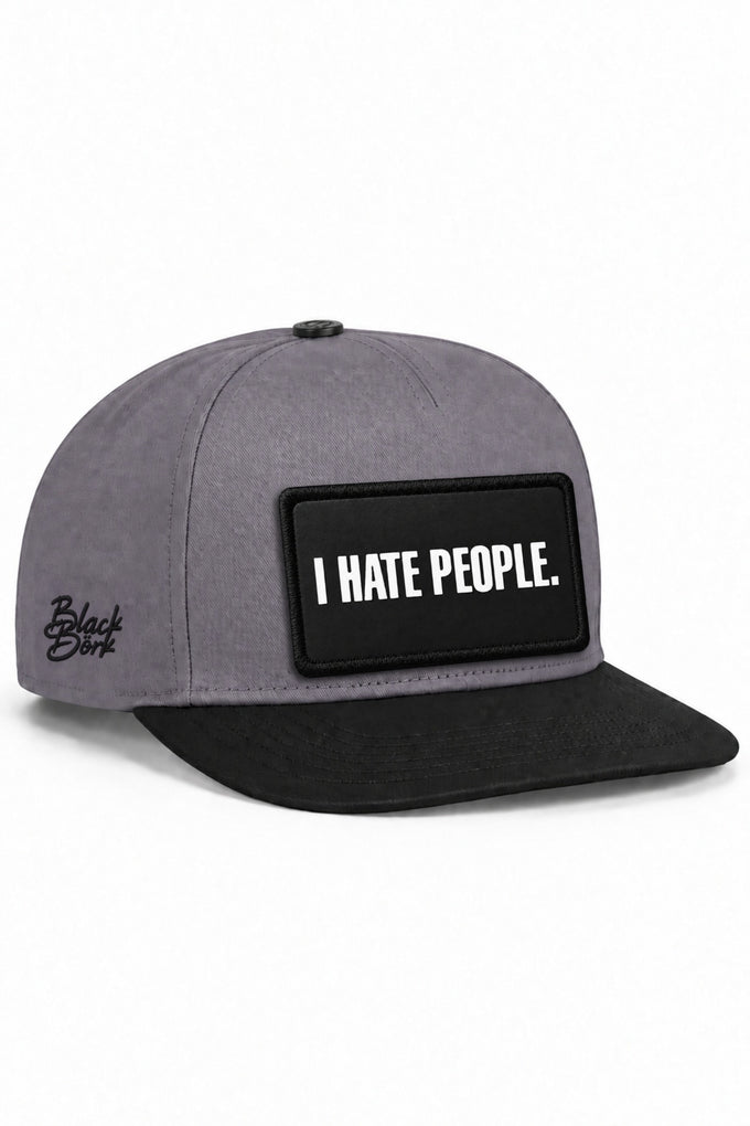 I Hate People Logolu Siyah-Gri Hip Hop Şapka