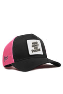 I Need Money for Porsche Logolu Cordura Siyah-Pembe Trucker Şapka