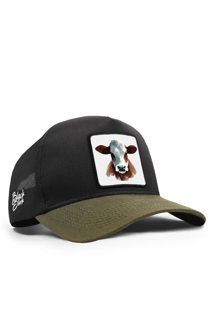 inek-logolu-cordura-haki-siyah-trucker-sapka-4361 - BlackBörk TR