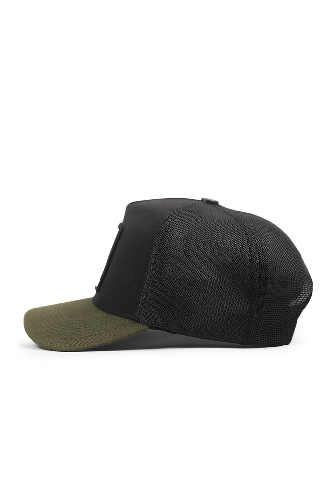 inek-logolu-cordura-haki-siyah-trucker-sapka-4363 - BlackBörk TR