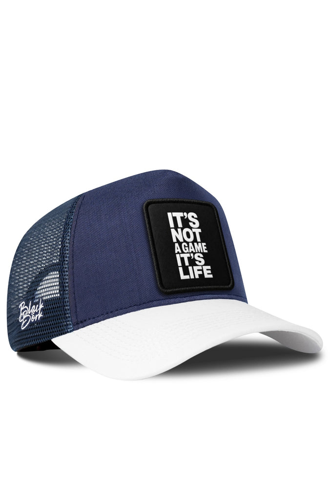 It's Not A Game It's Life Logolu Cordura Beyaz-Lacivert Trucker Şapka