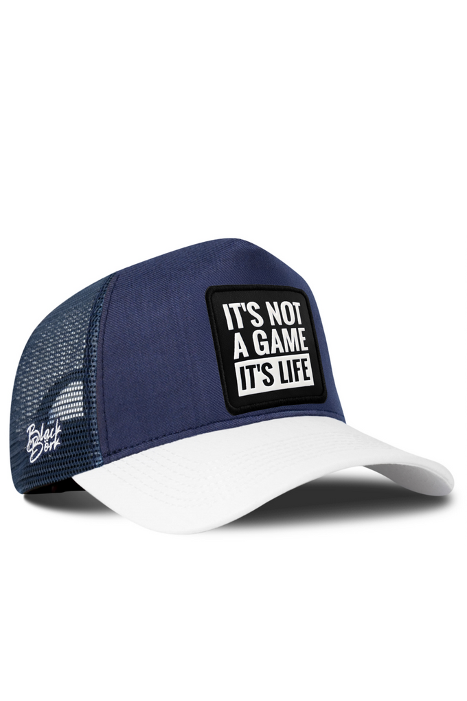 It's Not A Game It's Life Logolu Cordura Beyaz-Lacivert Trucker Şapka