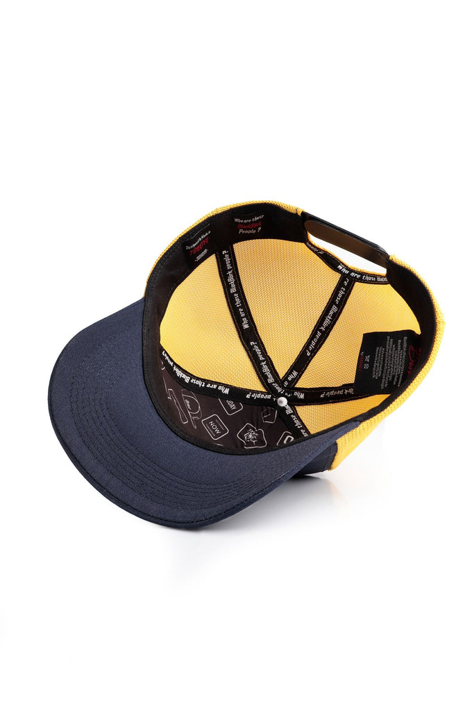 it-s-not-a-game-it-s-life-logolu-koyu-lacivert-sari-trucker-sapka-2495 - BlackBörk TR
