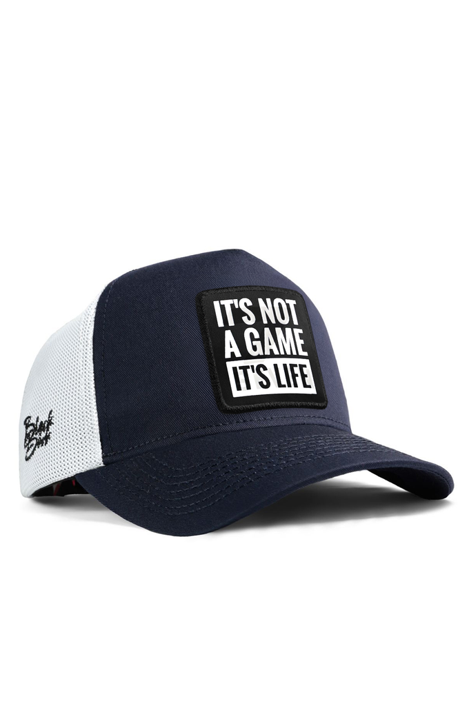 it-s-not-a-game-it-s-life-logolu-lacivert-beyaz-trucker-sapka-5556 - BlackBörk TR